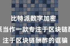 比特派数字加密  而比特派当作一款专注于区块链酬酢的诓骗