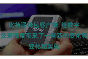 比特派钱包客户端  给数字资产处理限度带来了一些新的变化和契机